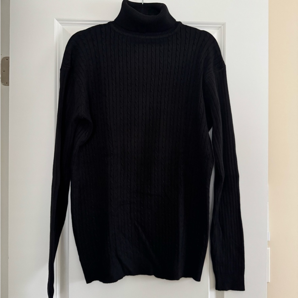 Men's Black Turtleneck Sweater